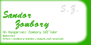 sandor zombory business card